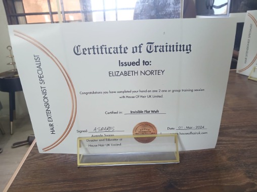 Invisible Flat Weft certificate