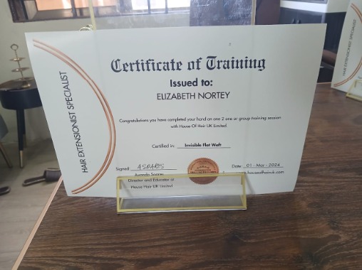 Invisible Flat Weft certificate